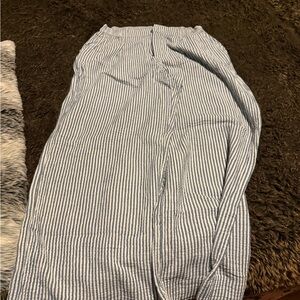 Aerie Cotton Blue and White Striped Wide Leg Pants